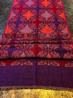 ALEXANDRA'S ACCENTS Boho India Handwoven Art Reversible Scarf Runner 82x22"